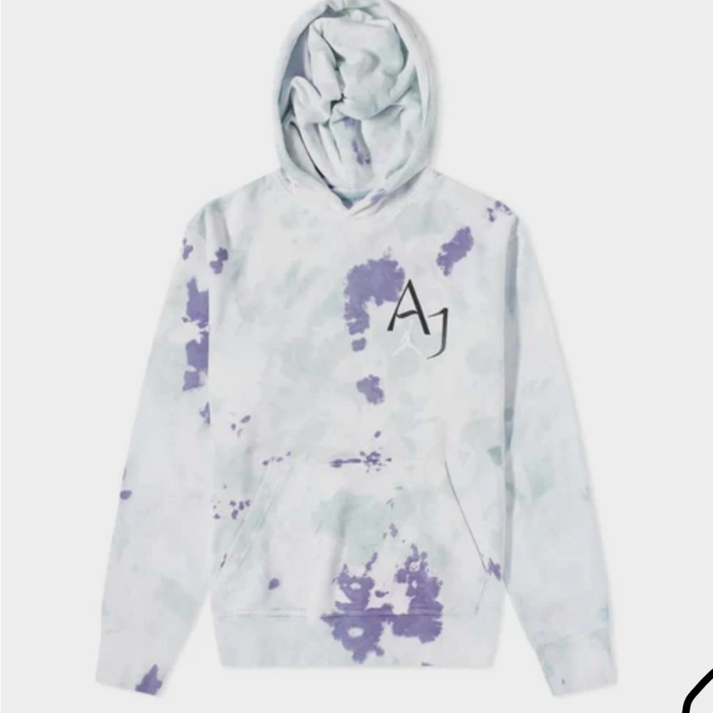 Men's Jordan Sport DNA Tie Dye PO Hoodie Sweatshirt Ocean Cube Size M